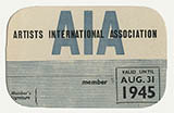 Mitgliedsausweis der Artists’ International Association