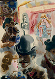 Watercolour: George Grosz, Bagdad on the Subway
