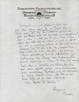 Letter: Friedrich Hollaender to Marlene Dietrich