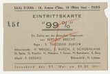 Admission ticket, Bertolt Brecht, 99%