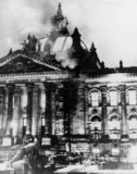 Photograph: The burning Reichstag building