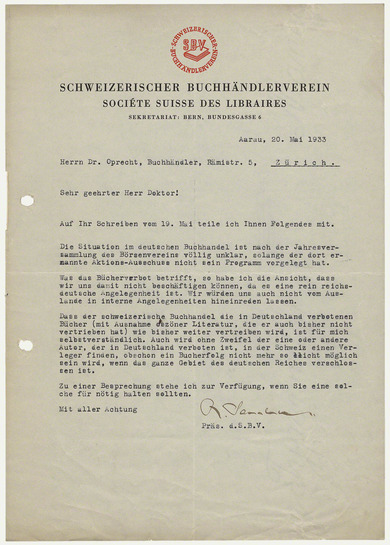 Brief: Emil Oprecht