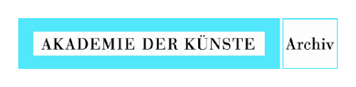 Logo Archiv der Akademie der Künste, Berlin [Archive of the Academy of Arts, Berlin]