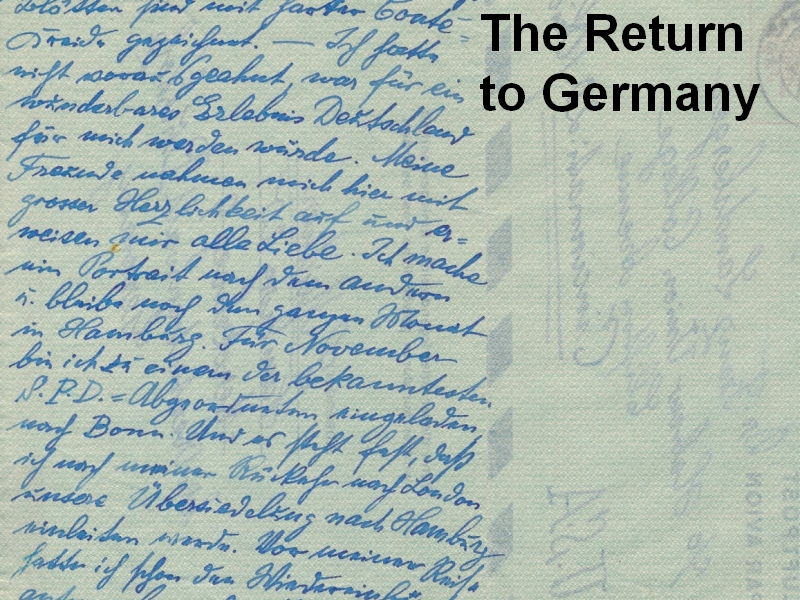 The Return to Germany