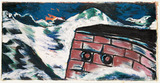 Gemälde: Max Beckmann, Landungskai im Sturm