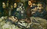 Gemälde: Rainer Bonar, Die Grablegung des Soldaten