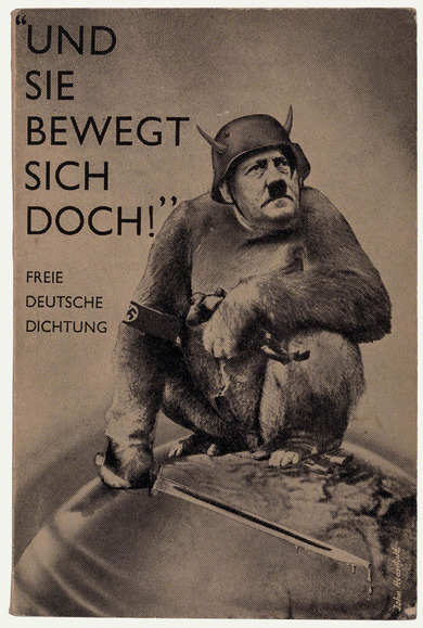 Künste - Objekte - John Heartfield: Fotomontage für den Gedichtband Und sie bewegt doch! Deutsche Dichtung (1943)