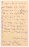 Postkarte: Stefan Zweig an Eric Schaal
