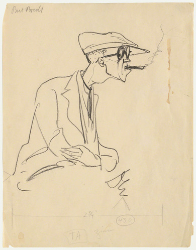 Zeichnung: Fred Dolbin, Karikatur von Brecht