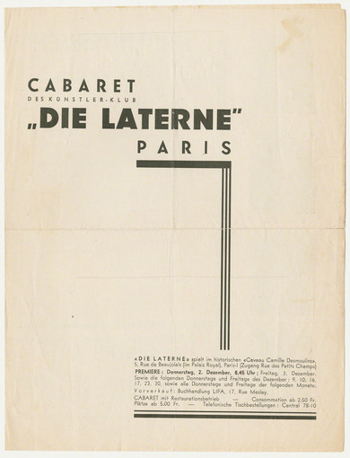 Faltblatt, Kabarett Die Laterne 