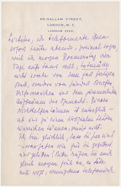 Brief: Stefan Zweig an Richard A. Bermann