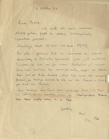 Franz Blei: Brief an Gina Kaus (3. Oktober 1941)
