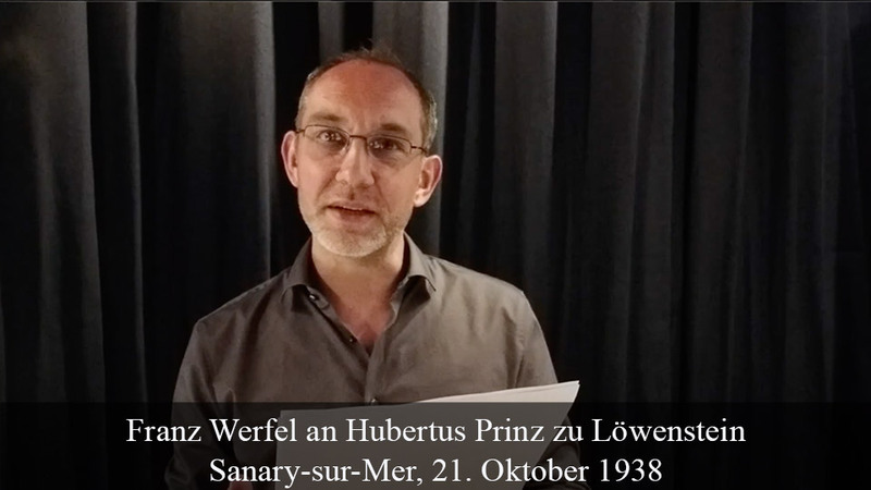 Fabian Gröver liest einen Brief Franz Werfels 