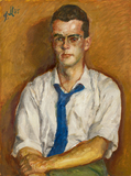 Ludwig Meidner, Junger Mann mit blauer Krawatte, 1965