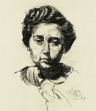 Porträt von Hannelore Rothschild, einer Schülerin Meidners in Köln