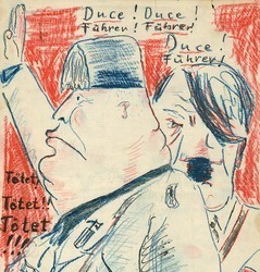 Zeichnung: Benito Mussolini und Adolf Hitler