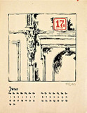 Serigraph: Rainer Bonar, Calendar sheet for June