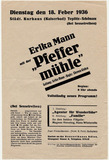 Handbill: The Pfeffermühle Cabaret in the Czechoslovakian Republic