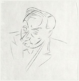Caricature drawing: Eva Herrmann, Joseph Roth