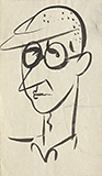 caricature: Eva Hermann, Bertolt Brecht