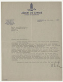Letter: Allert de Lange publisher to Carl Ehrenstein