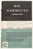 Front cover: Die Sammlung, Number 1