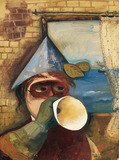 Painting: Felix Nussbaum, Selbstbildnis mit Maske