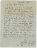 Letter: Josef Scharl to photographer Schiff 