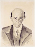 Aquarell: Arnold Schönberg, self-portrait, 1935 
