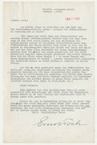 Letter: Ernst Toch to Prince Hubertus zu Loewenstein