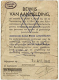 Registration certificate for Jews issued for Grete Weil