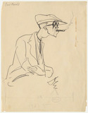 Drawing: Fred Dolbin, Caricature of Bertolt Brecht