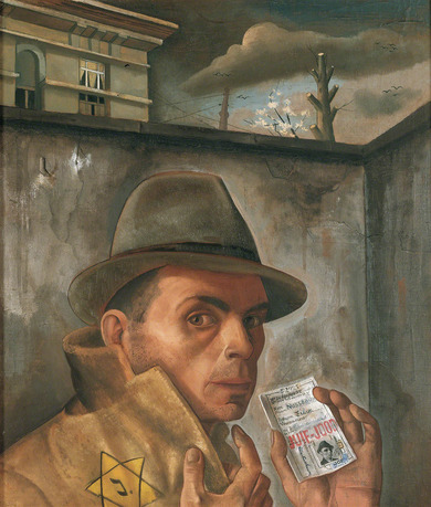 Painting: Felix Nussbaum, Self-Portrait with Jewish Identity Card