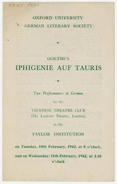 Theatre programme: The Lantern Theatre