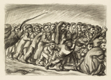 Ludwig Meidner, A Crowd of People Under the Whip, 1942-45