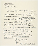 Letter: René Schickele to Lilly von Schnitzler